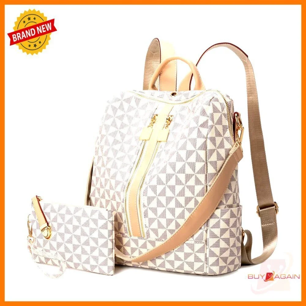 Convertible PVC Backpack Purse with Wallet, Travel Shoulder Bag for Women